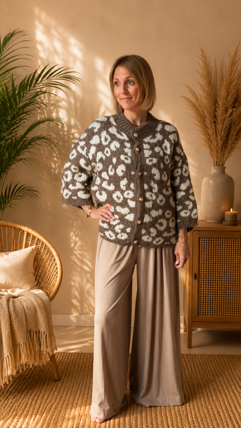 Grobstrick-Cardigan „Merano Leo Cardigan“