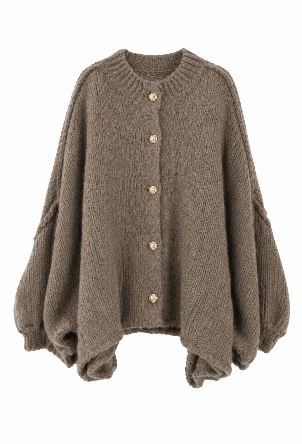 Lugano Gold-Button Knit Cardigan