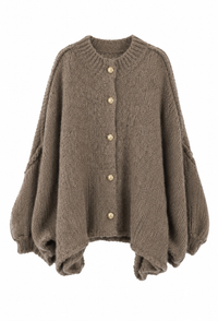 Lugano Gold-Button Knit Cardigan