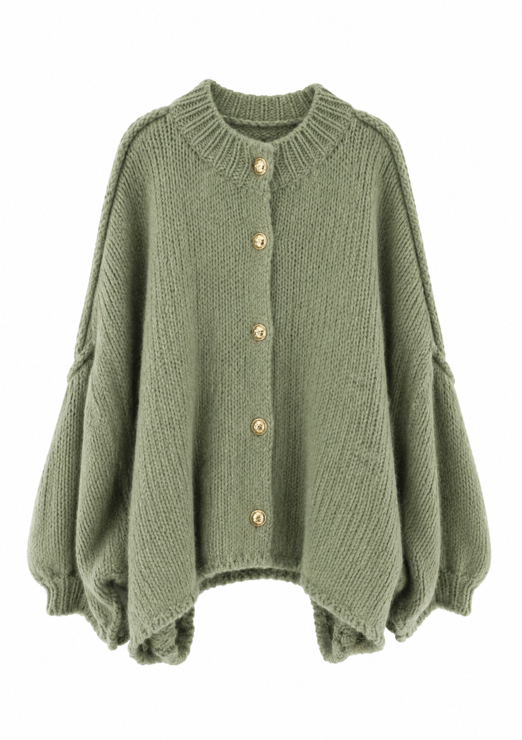 Lugano Gold-Button Knit Cardigan