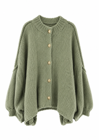 Lugano Gold-Button Knit Cardigan
