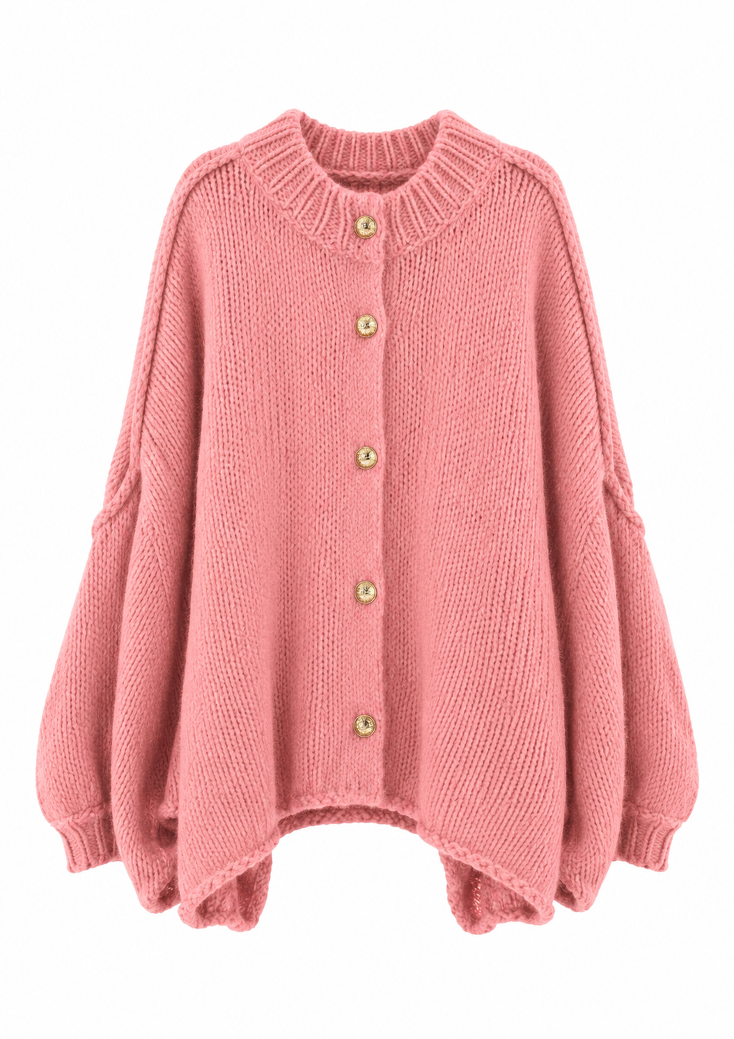 Lugano Gold-Button Knit Cardigan