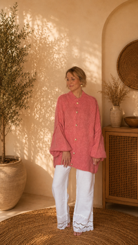 Lugano Gold-Button Knit Cardigan