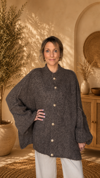 Lugano Gold-Button Knit Cardigan