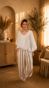 Bologna Striped Viscose Pants