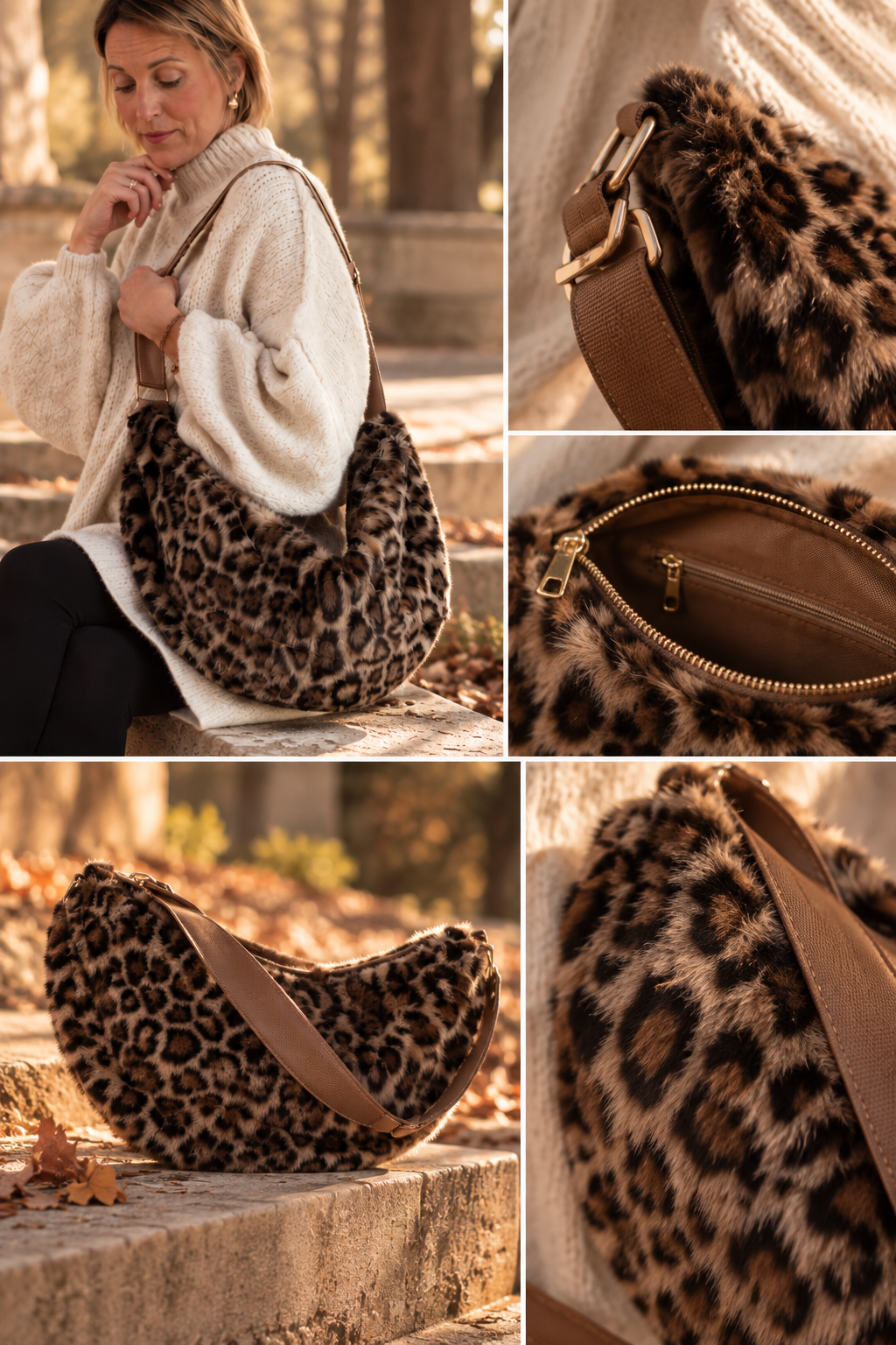 FLUFFY HALF MOON BAG